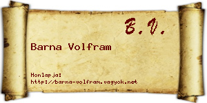 Barna Volfram névjegykártya